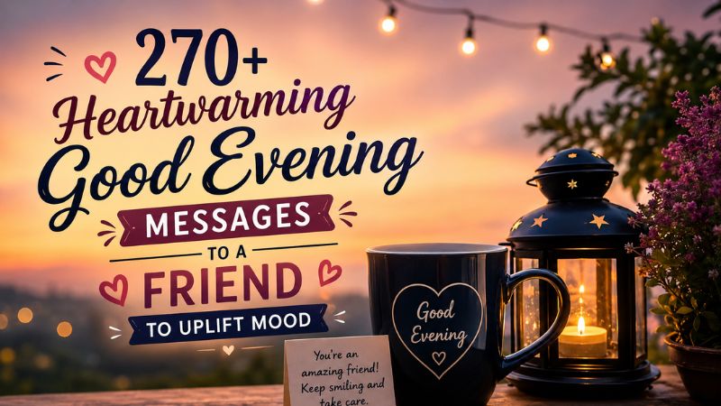270+ Heartwarming Good Evening Messages to a Friend to Uplift Mood