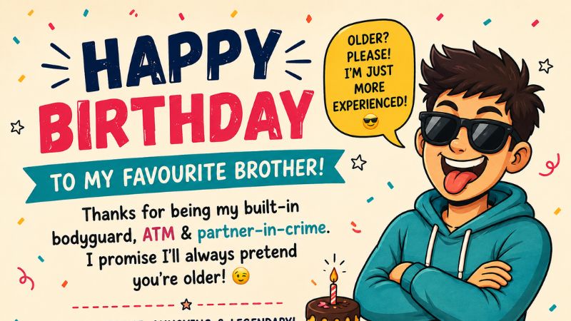 Funny & Cheeky Birthday Wishes for Brother