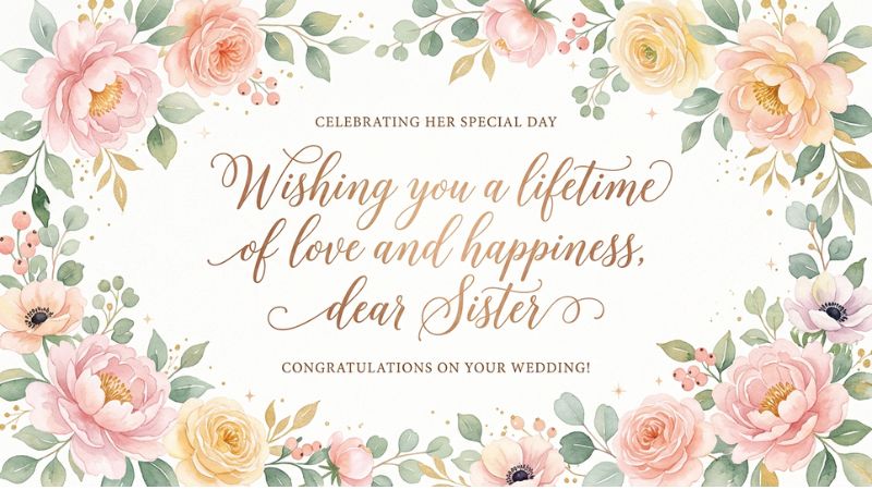 Short Wedding Day Wishes For Sister