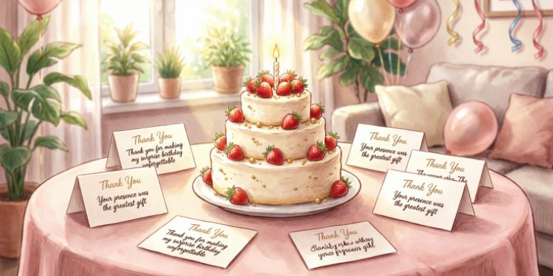 300+ Heartfelt Thank You Messages for a Surprise Birthday Party (2026)