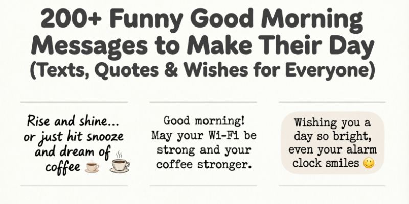 Funny Good Morning Messages to Make Their Day (Texts, Quotes & Wishes for Everyone)