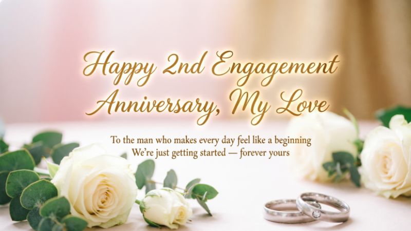 Happy 2nd Engagement Anniversary Wishes to Husband