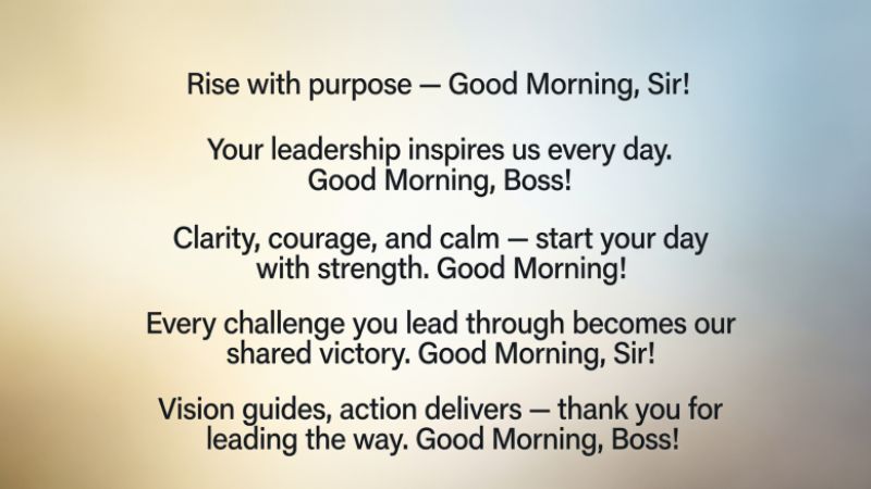 Motivational Good Morning Messages for Boss or Sir