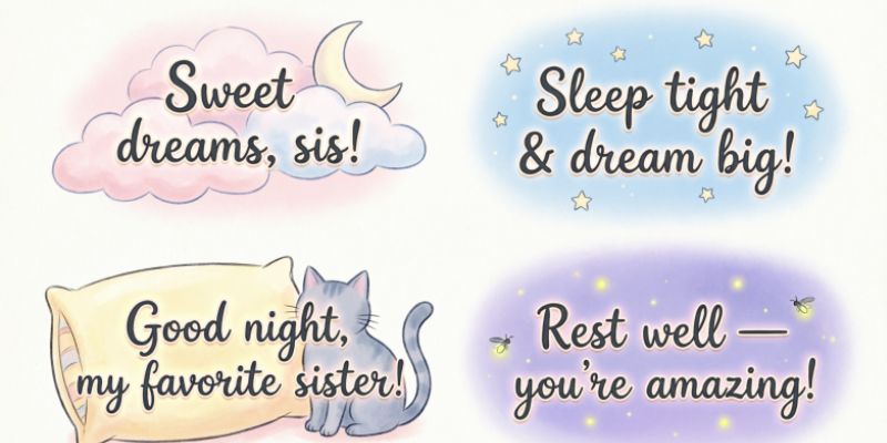 Short & Cute Good Night Texts for Sister