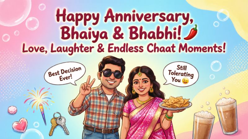 Fun, Quirky & Funny Anniversary Wishes for Bhaiya Bhabhi