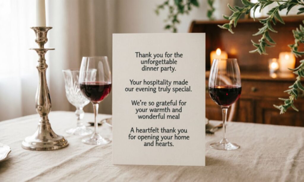 Thank You Messages for Dinner Party Hosts